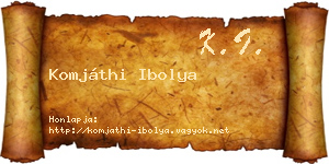 Komjáthi Ibolya névjegykártya